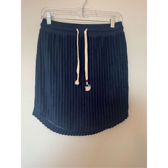 Sol Angeles Women's Navy Scallop Ribbed Skirt NEW - Picture 1 of 5